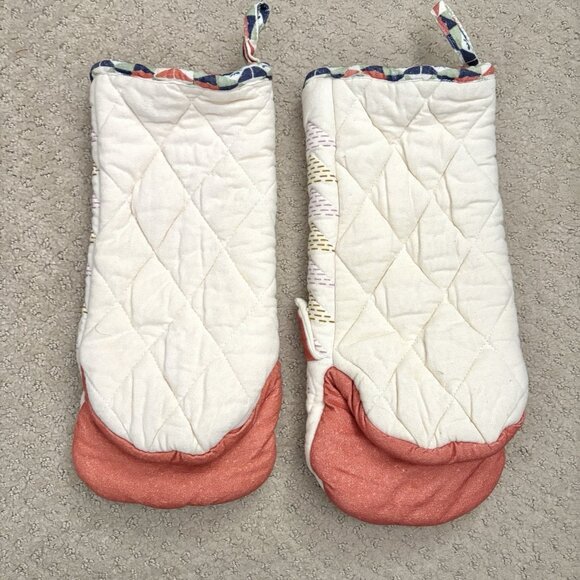 Anthropologie Cat Oven Mitts 100% Cotton Pair of Two - Picture 4 of 5